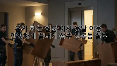 혼자 하는 원룸 이사? 용달 이용 안전하게 끝내기! 상주 신봉동 꿀팁